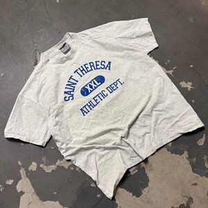Vintage Grey and blue Saint Theresa Athletic Dept. T-shirt